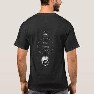 Tribal White Varg Head Silhouette Laurel Monogram T Shirt