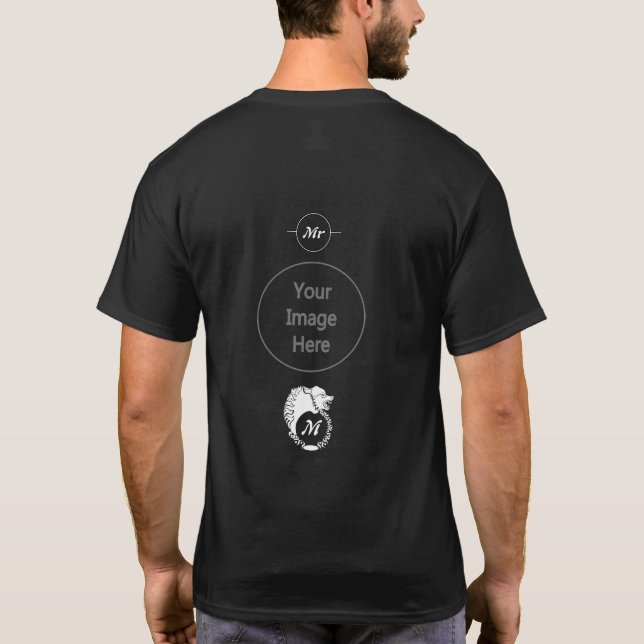 Tribal White Varg Head Silhouette Laurel Monogram T Shirt (Baksida)