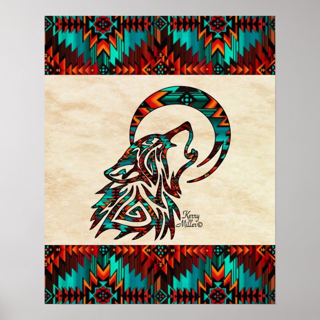 Tribal Wolf Poster (Framsidan)