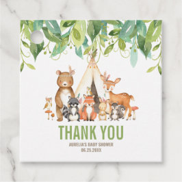 Tribal Woodland Animal Baby Shower Tack Favor Gåvor Etiketter