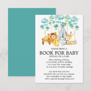 Tribal Woodland Animals Baby Shower Bok för Baby Inbjudningar