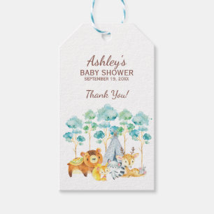Tribal Woodland Animals Baby Shower Favor Gift Mär Presentetikett