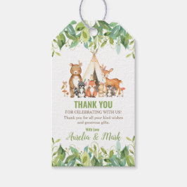 Tribal Woodland Animals Baby Shower Forest Favor Presentetikett