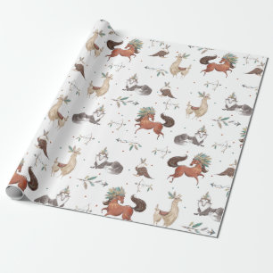 Tribal Woodland Animals Boy Baby Shower Birthday Presentpapper