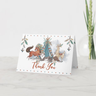 Tribal Woodland Animals Boy Baby Shower Birthday Tack Kort