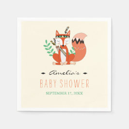 Tribal Woodland Fox Baby Shower Napkins Pappersservett