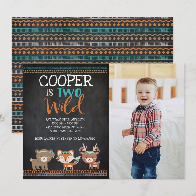 Tribal Woodland Inbjudningar (Fram/baksida)