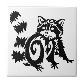 Tribal Woodland Raccoon Design Kakelplatta