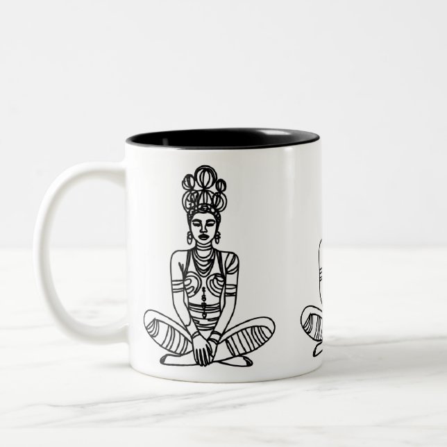 Tribal Yoga Goddess Mugg - Etniska meditjekaffe (Vänster)