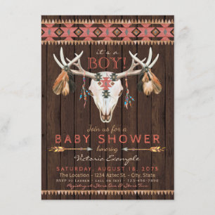 Tribala Baby Shower-inbjudningar med Döskalle Inbjudningar