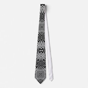 Tribalistisk svart vit Manar Mode-hals Tie Slips