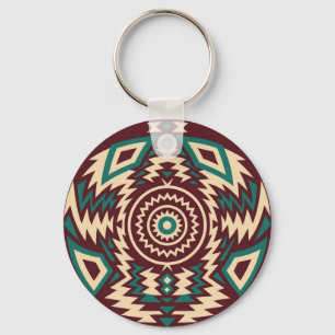 Tribalt inspirerad geometrisk mandala nyckelring