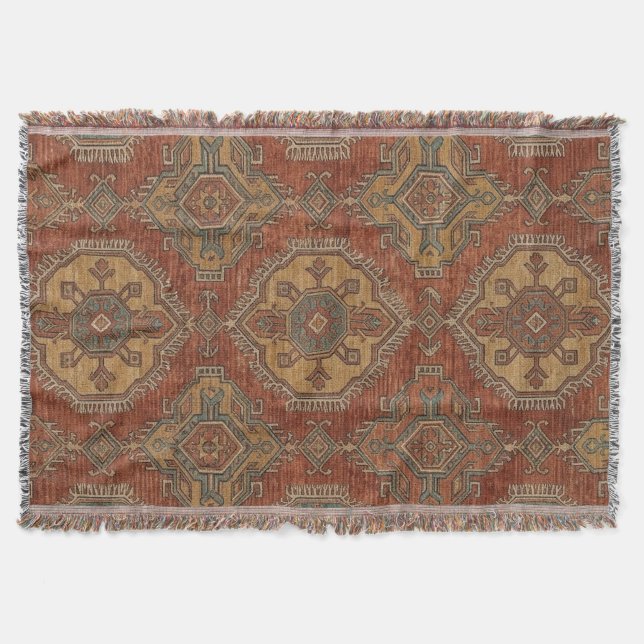 Tribalt Kilim-medaljong Filt (Framsidan)