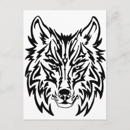 TribalWolfWhiteBackground Vykort