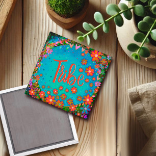 Tribe Roligt Blommigt Friends Inspirief Magnet
