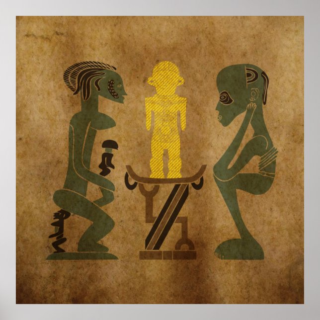 Tribe sten, som är en karving ritual poster (Framsidan)