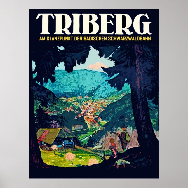 Triberg im Schwarzwald, utsikt från svarta skogen Poster (Framsidan)