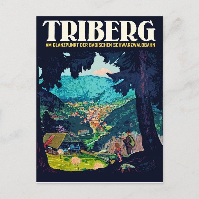 Triberg im Schwarzwald, utsikt från svarta skogen Vykort (Framsida)