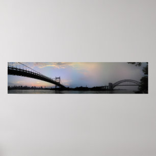 Triborough och helvetegrinden överbryggar panorama poster