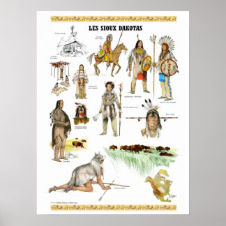 Tribu des sioux Dakota Poster