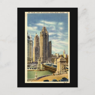 Tribune Torn, Chicago Vintage Vykort