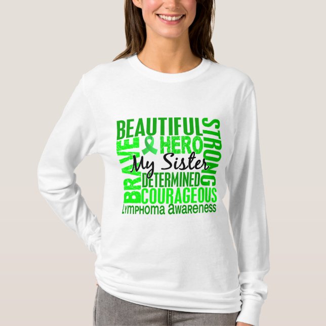 Tribute kvadrerar systerlymfkörtelcancer t-shirt (Framsida)