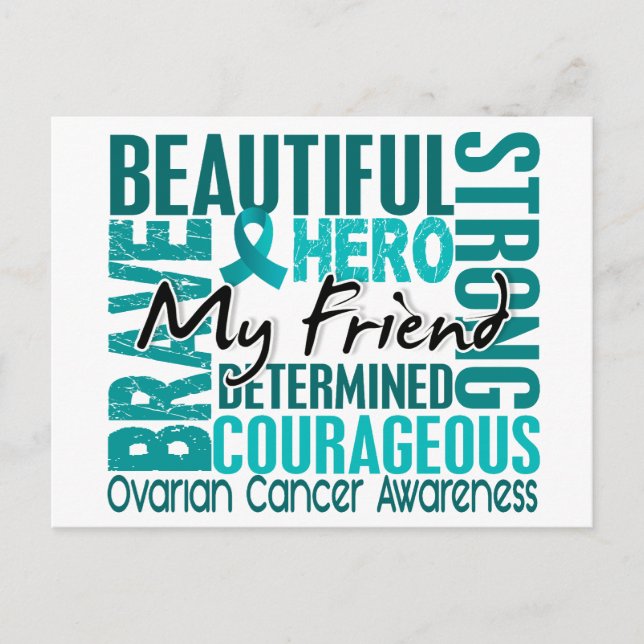 Tribute Square Friend Ovarian Cancer Vykort (Framsida)