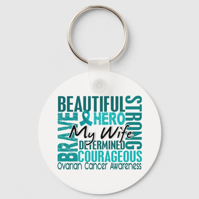 Tribute Square Maka Ovarian Cancer Nyckelring (Framsida)