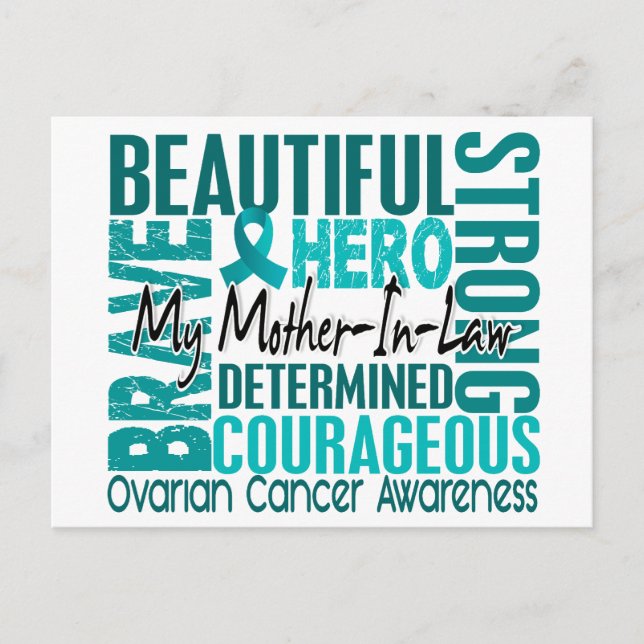 Tribute Square Mor-in-Law Ovarian Cancer Vykort (Framsida)