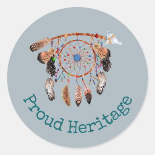 Tribute till Native Indian, Dreamcatcher Runt Klistermärke