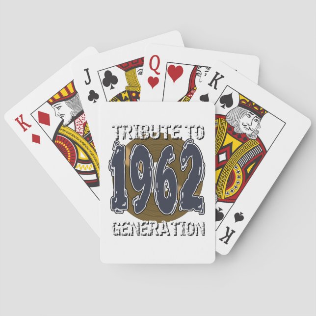 Tribute to 1962 generation anniversaire casinokort (Baksidan)