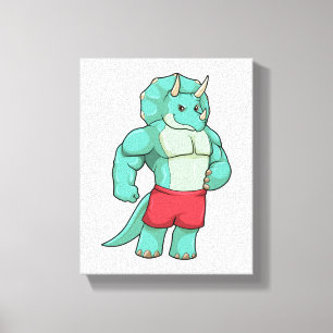 Triceratops as Bodybuilding der at Bodybuilding Canvastryck