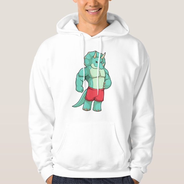 Triceratops as Bodybuilding der at Bodybuilding Hoodie (Framsida)