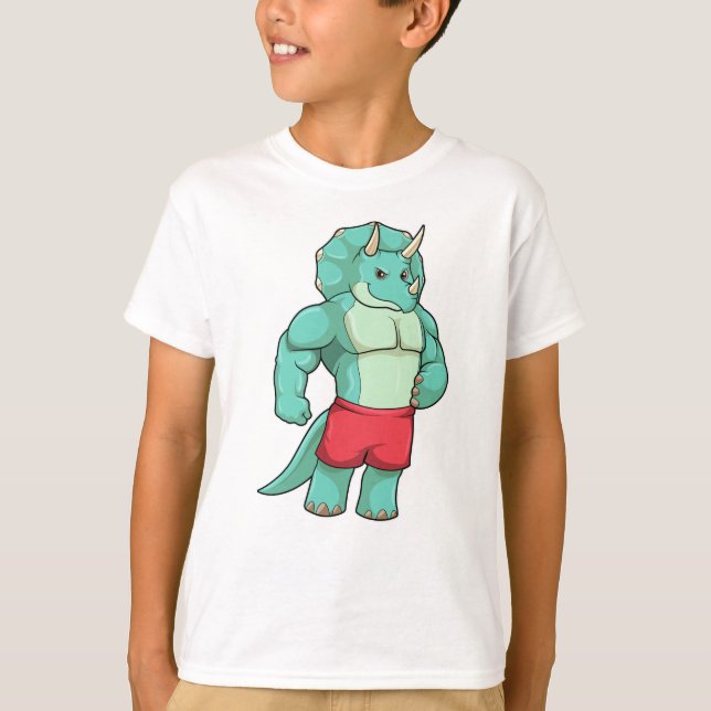 Triceratops as Bodybuilding der at Bodybuilding T Shirt (Framsida)