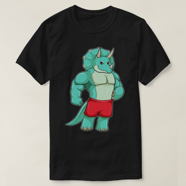 Triceratops as Bodybuilding der at Bodybuilding T Shirt (Design framsida)