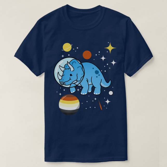 Triceratops Astronaut Gay Bear Pride T Shirt (Design framsida)