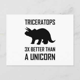 Triceratops bättre än Unicorn Vykort