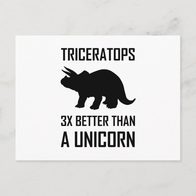 Triceratops bättre än Unicorn Vykort (Framsida)