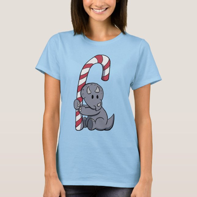 Triceratops Candy cane Tee (Framsida)