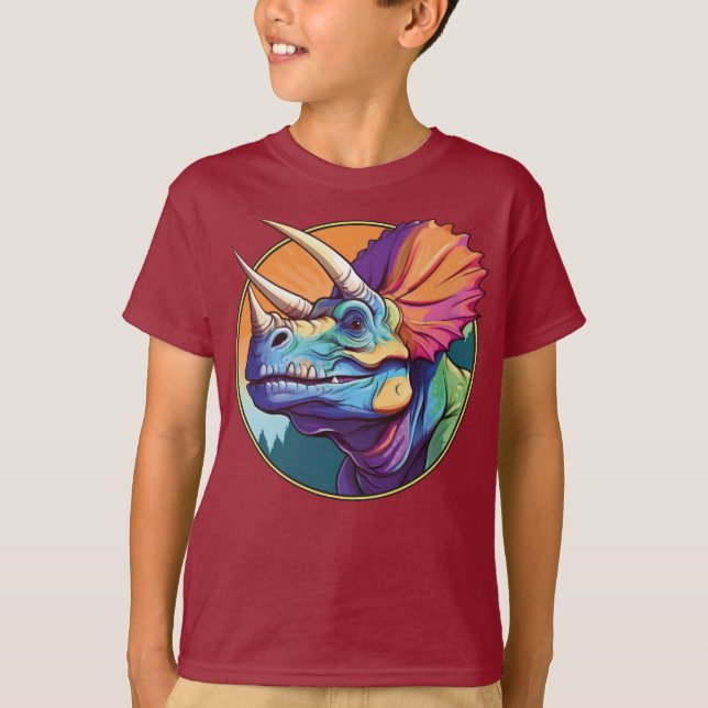 Triceratops - Classic Dinosaur Tee T-Shirt (Framsida)