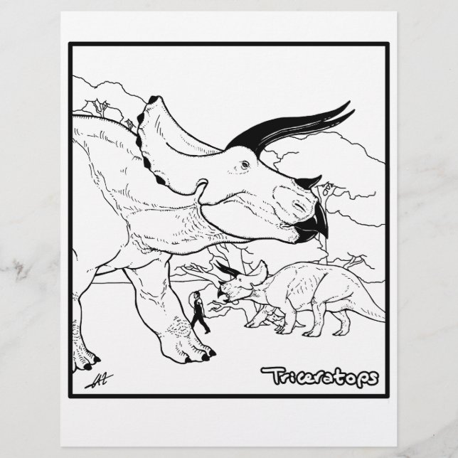 Triceratops - Coloring Page. (Framsida)