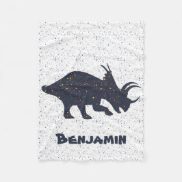 Triceratops Custom Name Fleece Blanket, liten