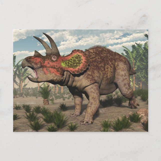 Triceratops dinosaur - 3D-rendering Vykort (Framsida)