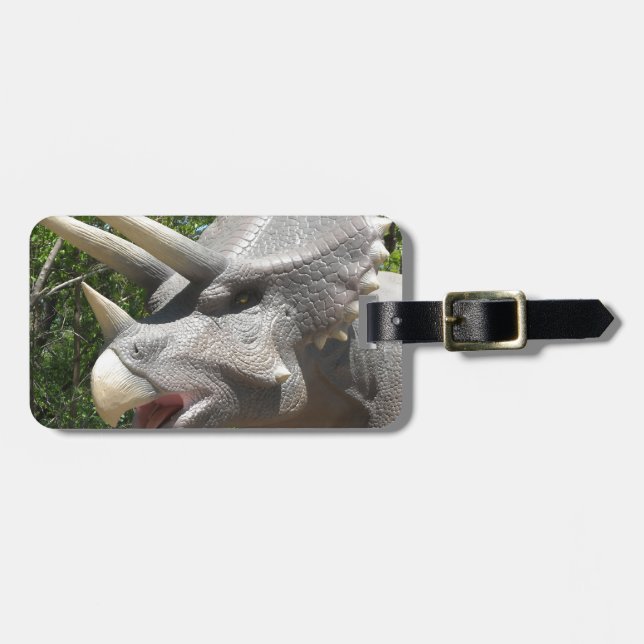Triceratops dinosaur bagagebricka (Horisontell Framsida)