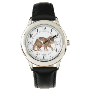 Triceratops Dinosaur Boy's Black Watch Armbandsur