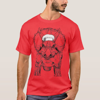 Triceratops Dinosaur Chef TRe Funny Cooking Cook T Shirt