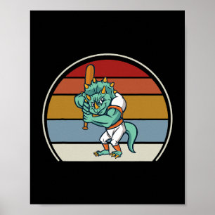 Triceratops Dinosaur Cute Santa Prehistorisk Krist Poster