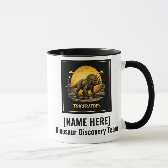 Triceratops Dinosaur Förhistorisk Måne Mugg (Höger)
