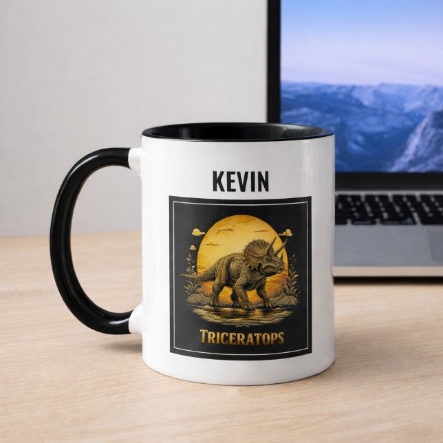 Triceratops Dinosaur Förhistorisk Måne Mugg (Skapare uppladdad)