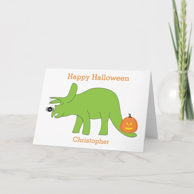 Triceratops Dinosaur Halloween-kort Kort (Framsida)